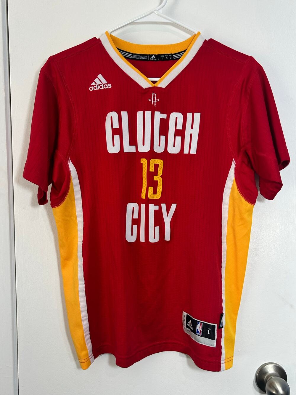 Adidas Houston Rockets NBA Clutch City James Harden #13 Jersey Youth Large 2015